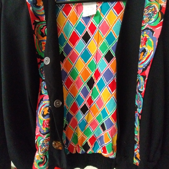 Vintage 80's abstract art Ballero Jacke by Carol Little - Picture 4 of 6